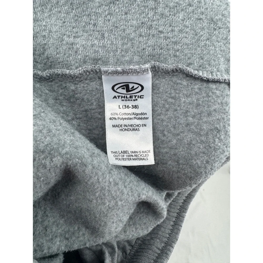 Athletic Works Mens Fleece Sweatpants Gray Elastic Waist Joggers Large 36-38